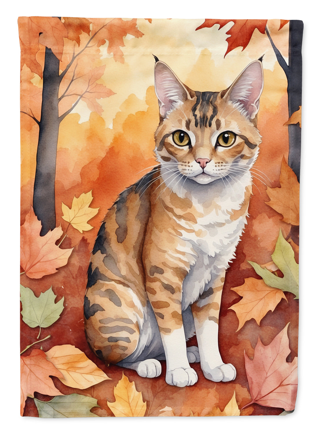 Buy this Oregon Rex Cat in Fall Leaves Garden Flag