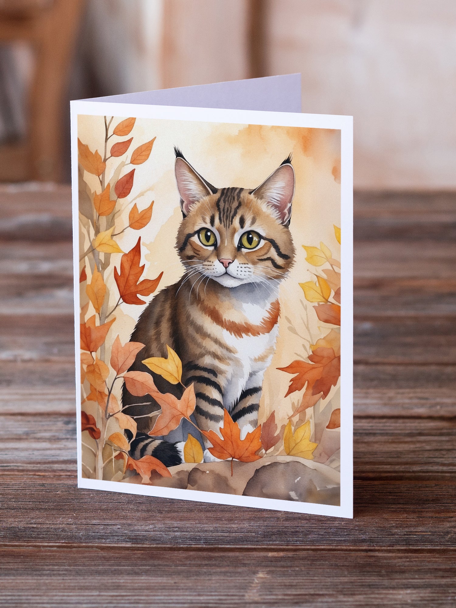 Buy this Owyhee Bob Cat in Fall Leaves Greeting Cards Pack of 8