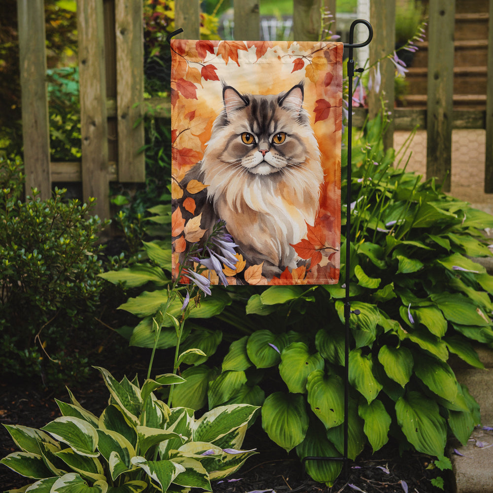 Buy this Persian Cat in Fall Leaves Garden Flag