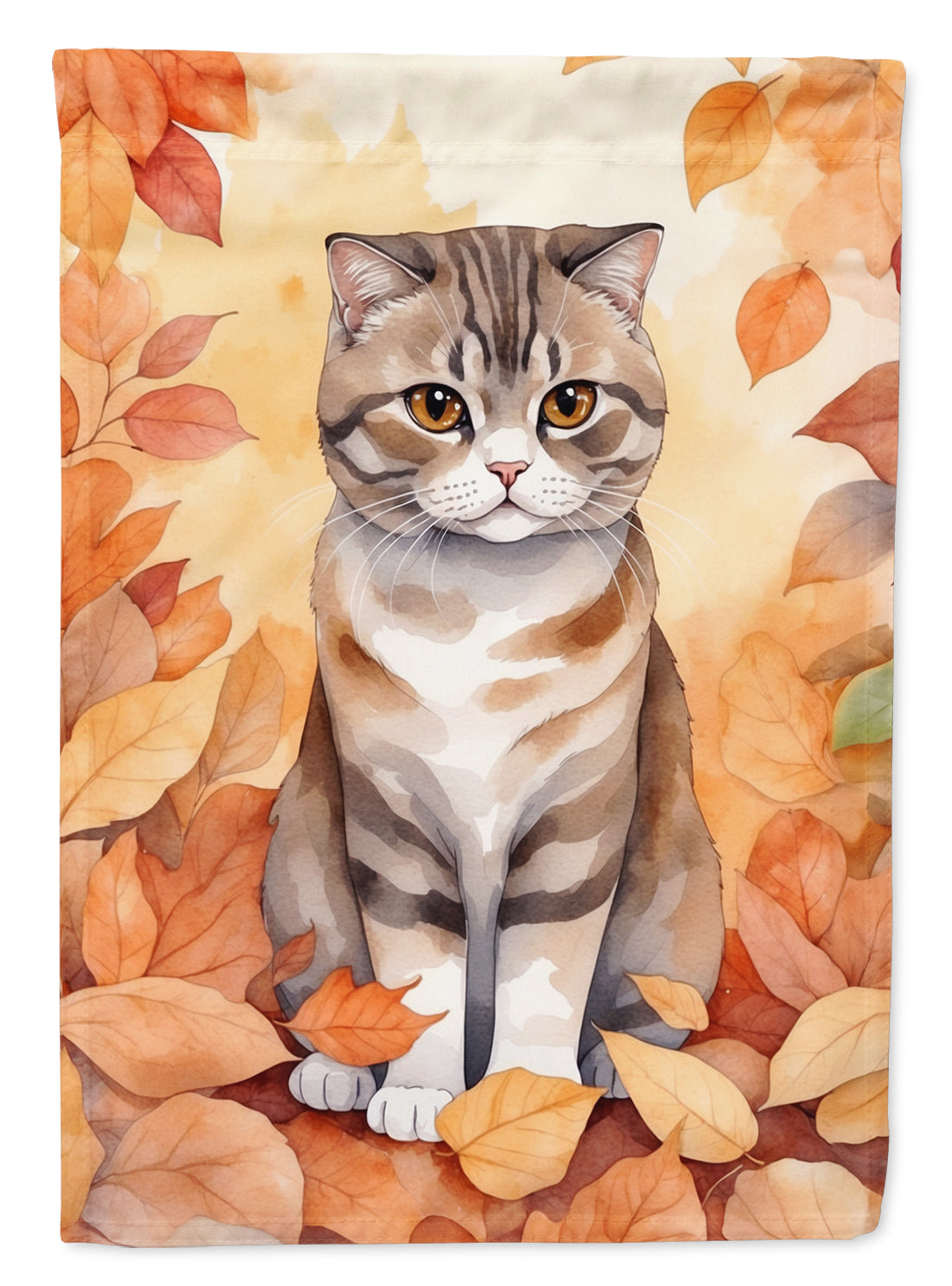 Buy this Scottish Fold Cat in Fall Leaves House Flag