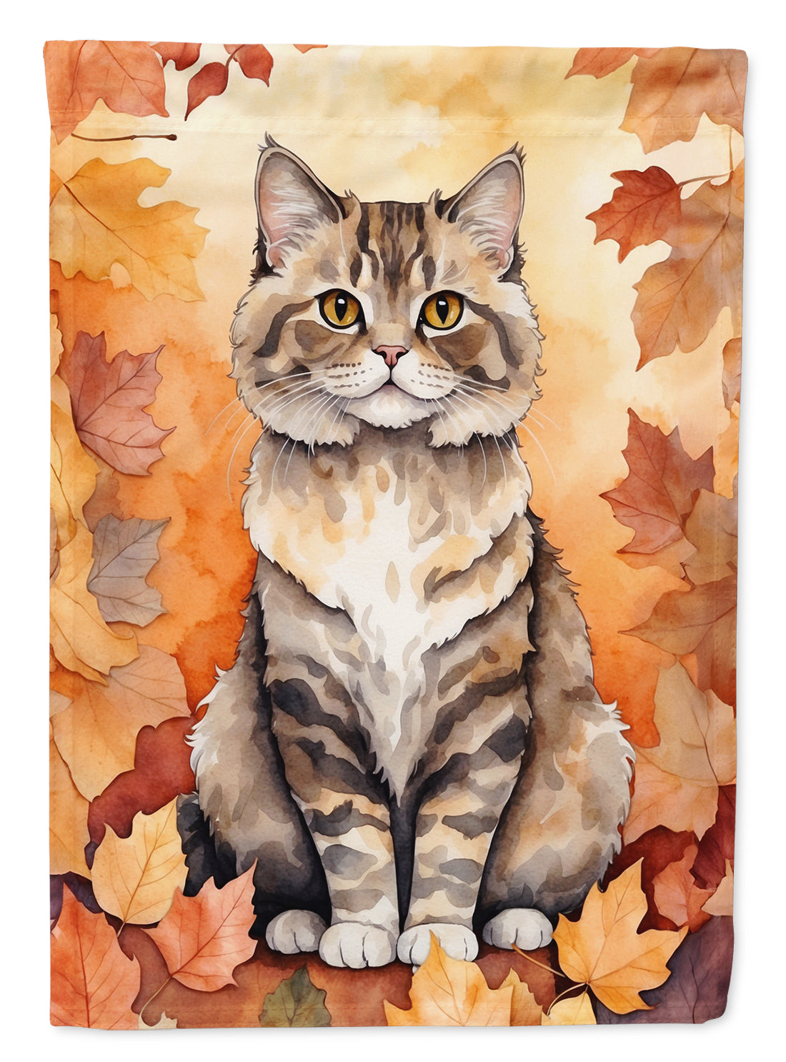 Buy this Selkirk Rex Cat in Fall Leaves House Flag