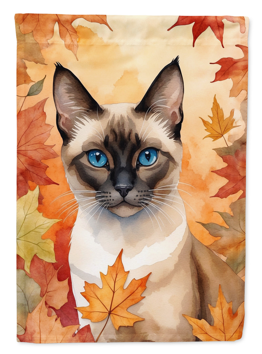 Buy this Siamese Cat in Fall Leaves Garden Flag