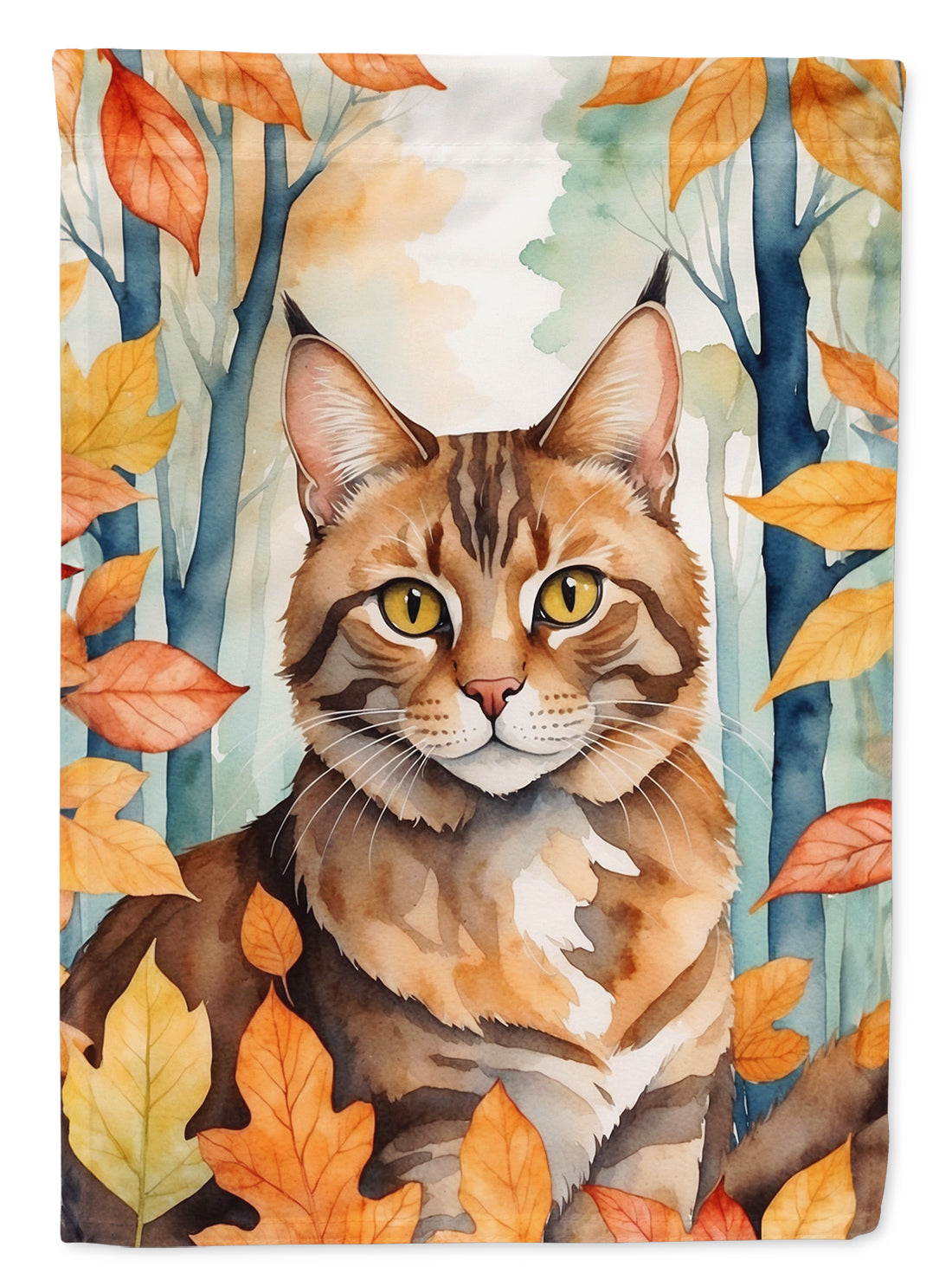 Buy this Sokoke Cat in Fall Leaves Garden Flag