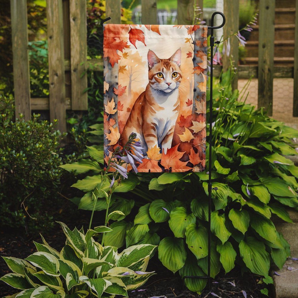 Buy this Ural Rex Cat in Fall Leaves Garden Flag