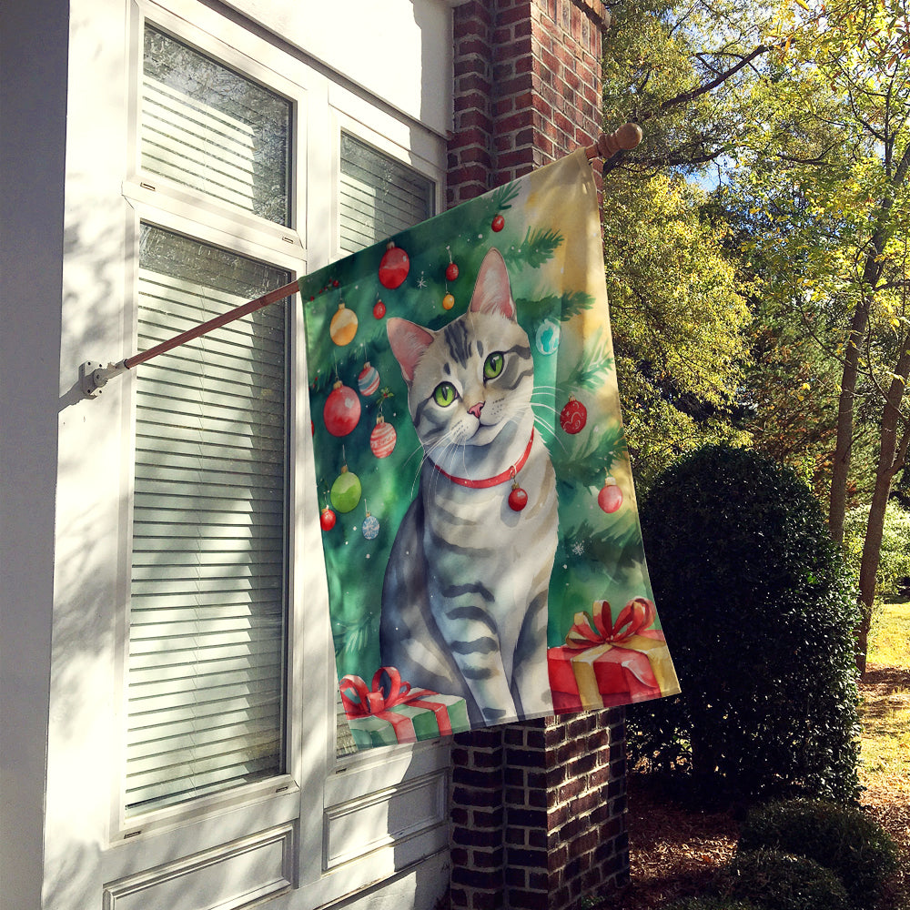 Buy this Asian Cat By the Christmas Tree House Flag