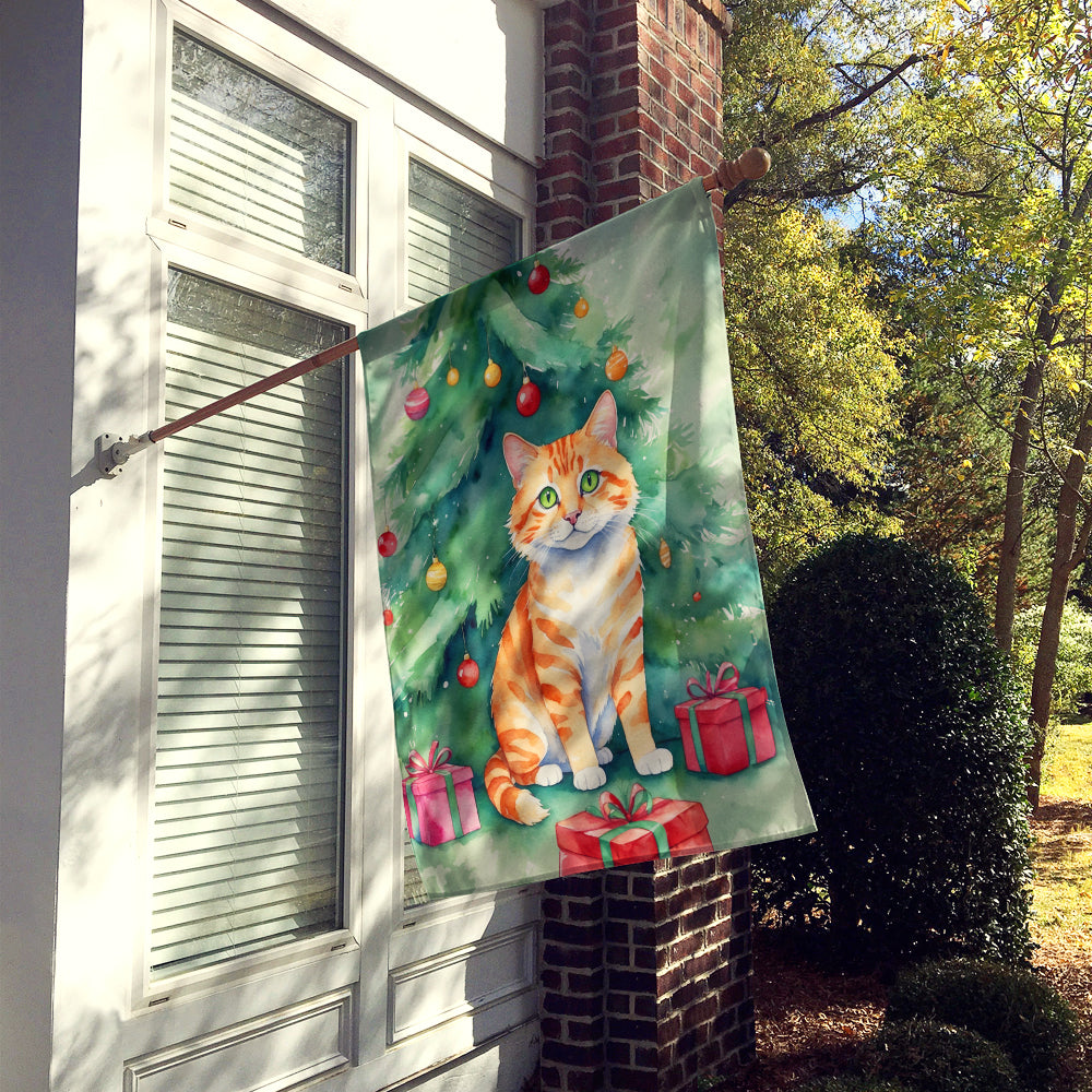 Buy this Cheetoh Cat By the Christmas Tree House Flag