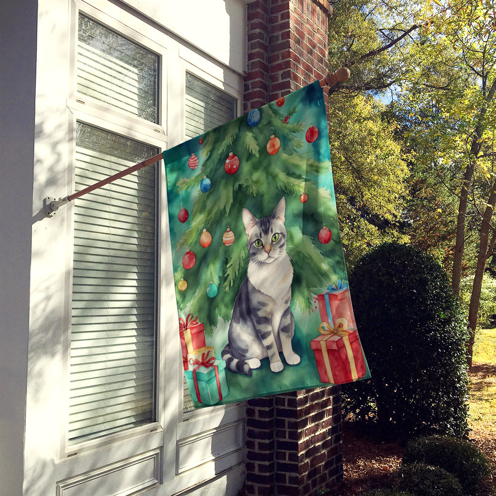 Buy this German Rex Cat By the Christmas Tree House Flag