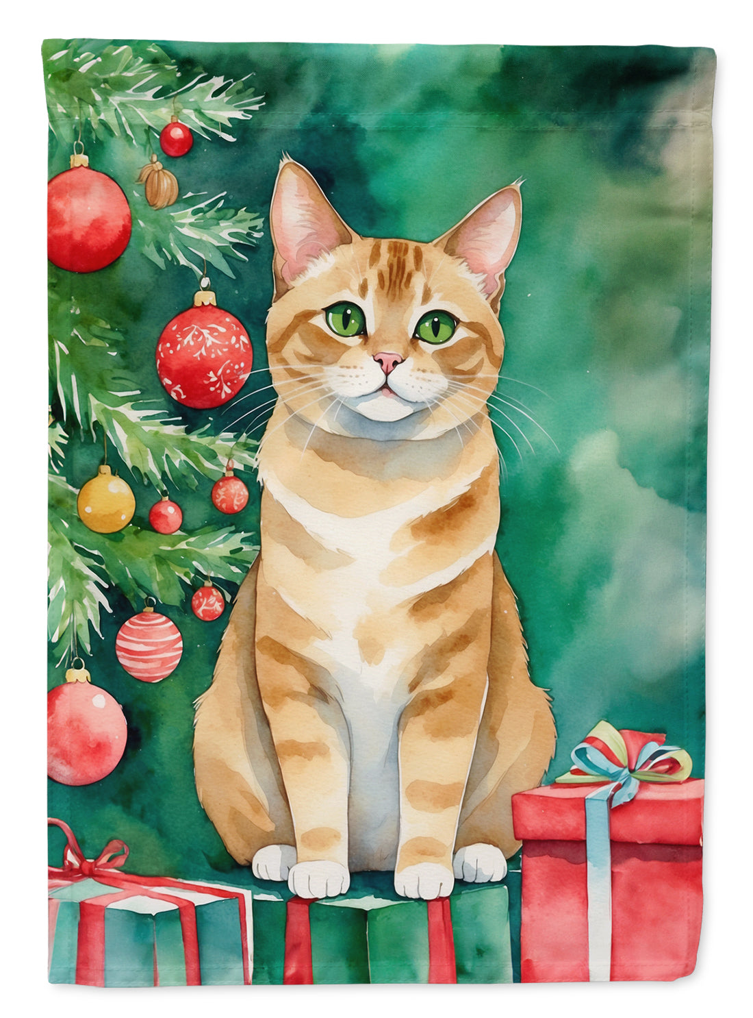 Buy this Malayan Cat By the Christmas Tree House Flag