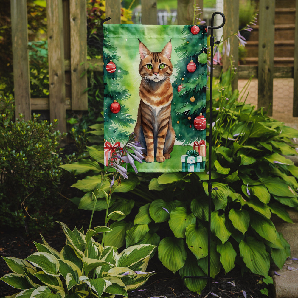 Buy this Sokoke Cat By the Christmas Tree Garden Flag