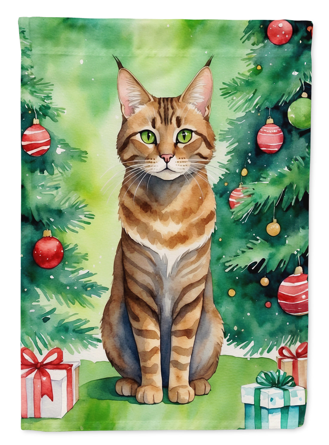 Buy this Sokoke Cat By the Christmas Tree Garden Flag