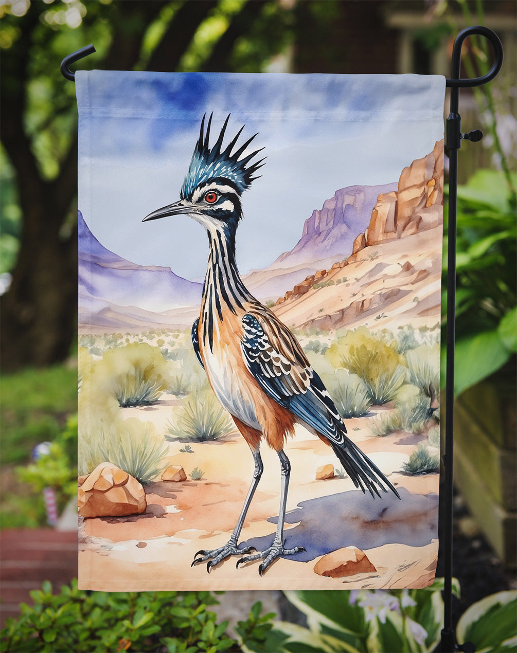 New Mexico Greater Roadrunner Garden Flag