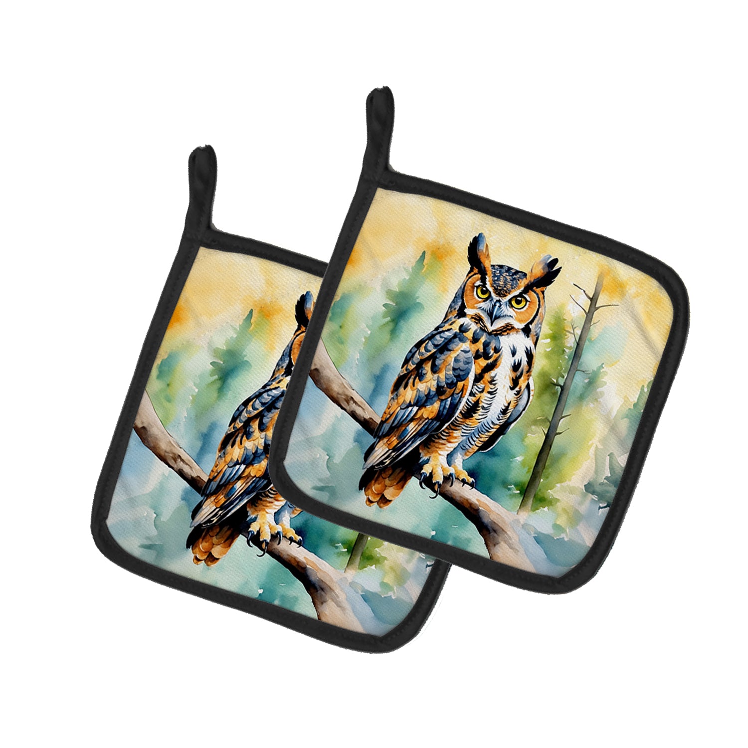 Buy this Great Horned Owl Pair of Pot Holders