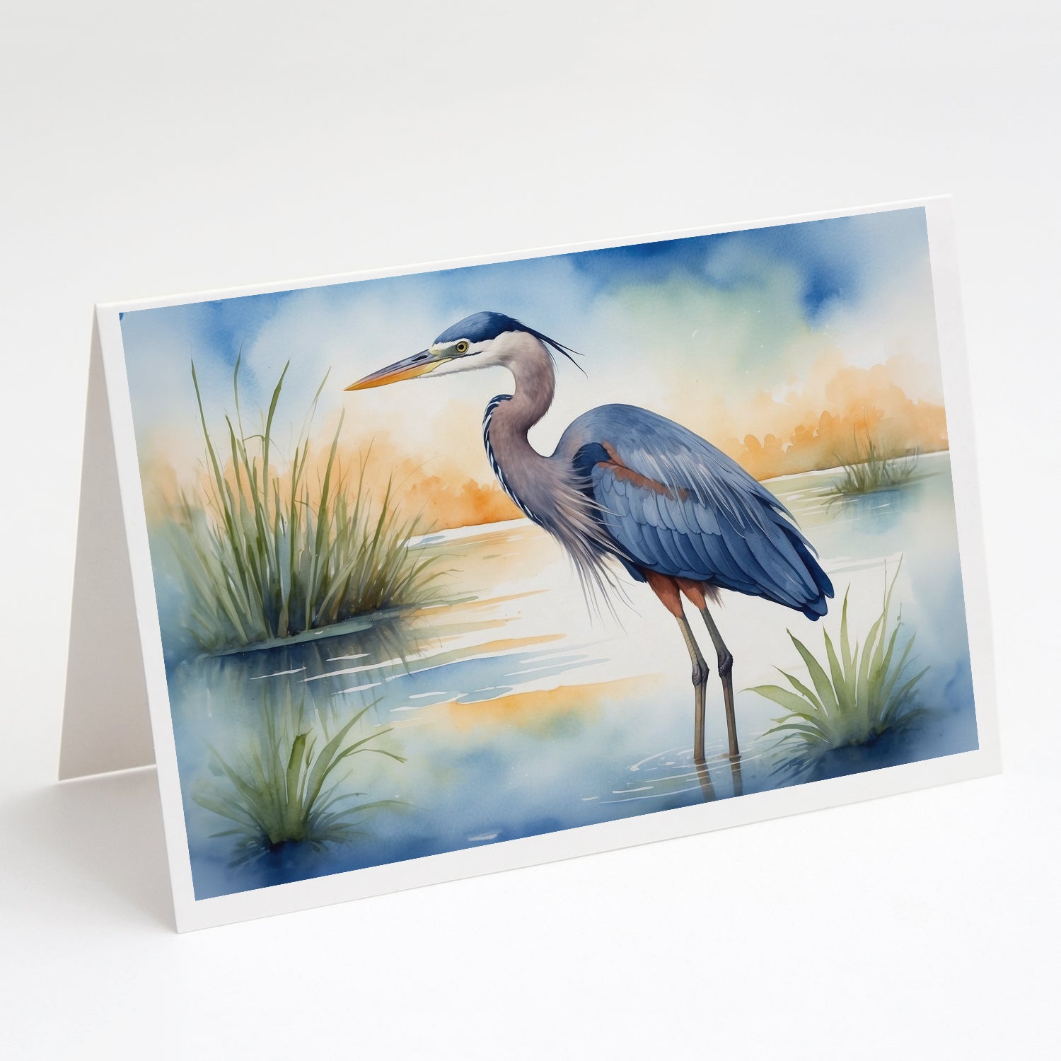 Buy this Blue Heron Emerging as the day fades Greeting Cards Pack of 8