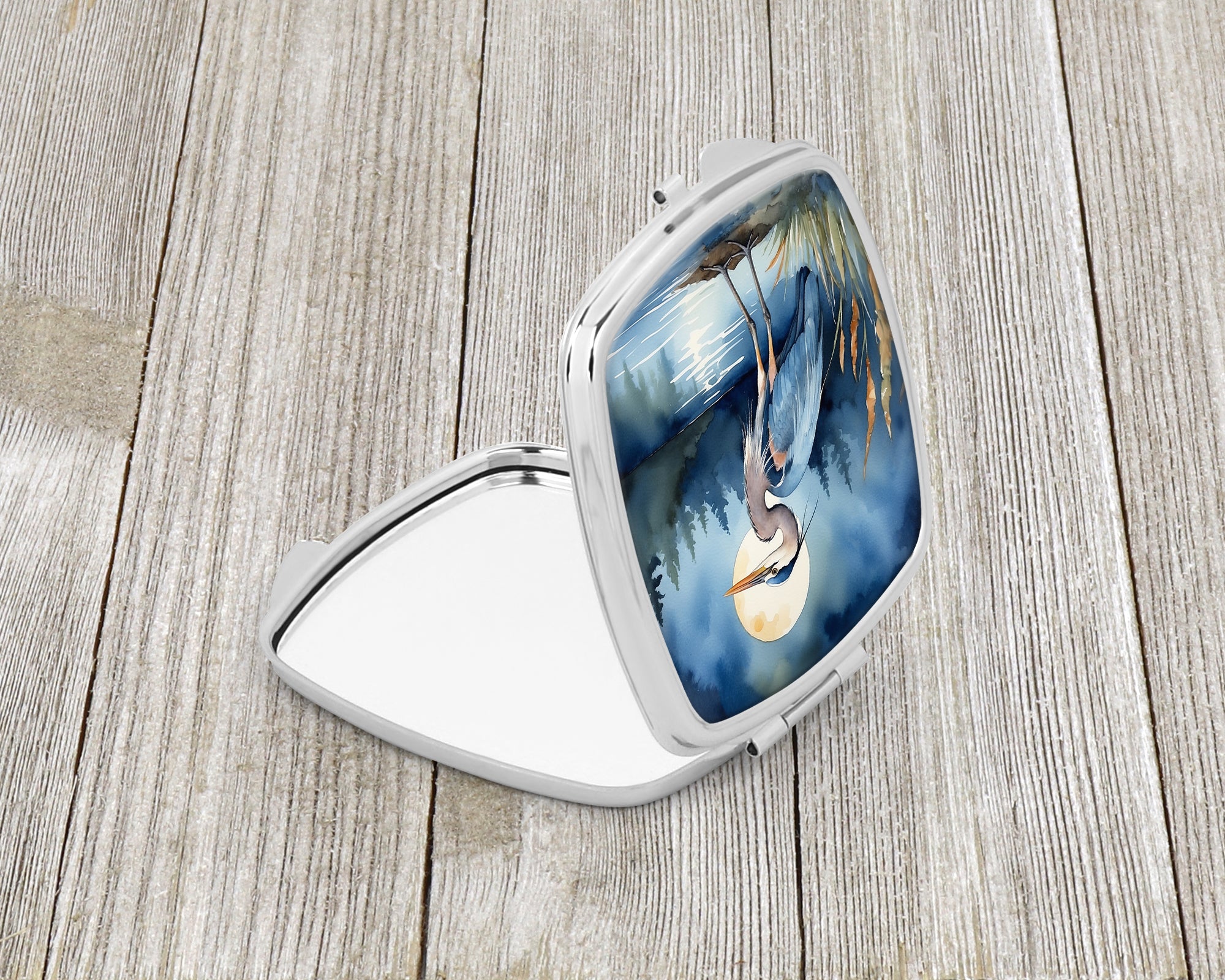 Buy this Blue Heron Under the Moonlight Compact Mirror