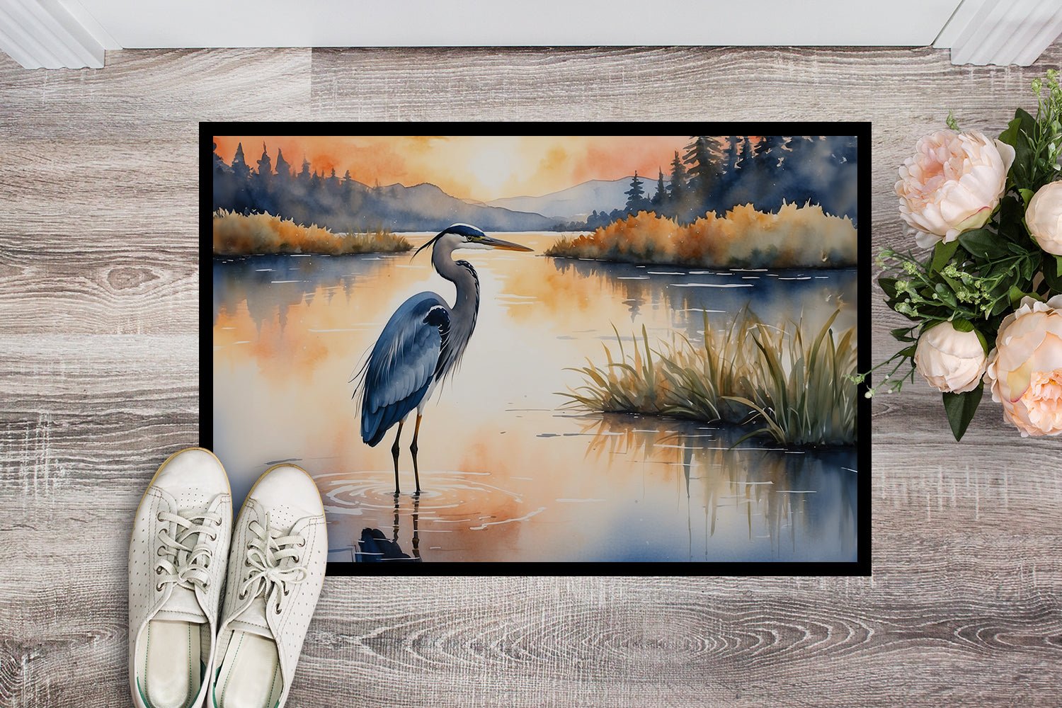 Buy this Blue Heron in the Golden Hour Doormat