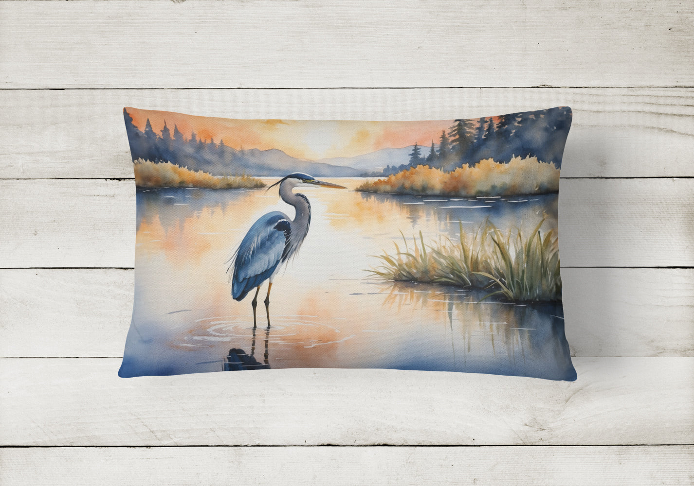 Buy this Blue Heron in the Golden Hour Throw Pillow