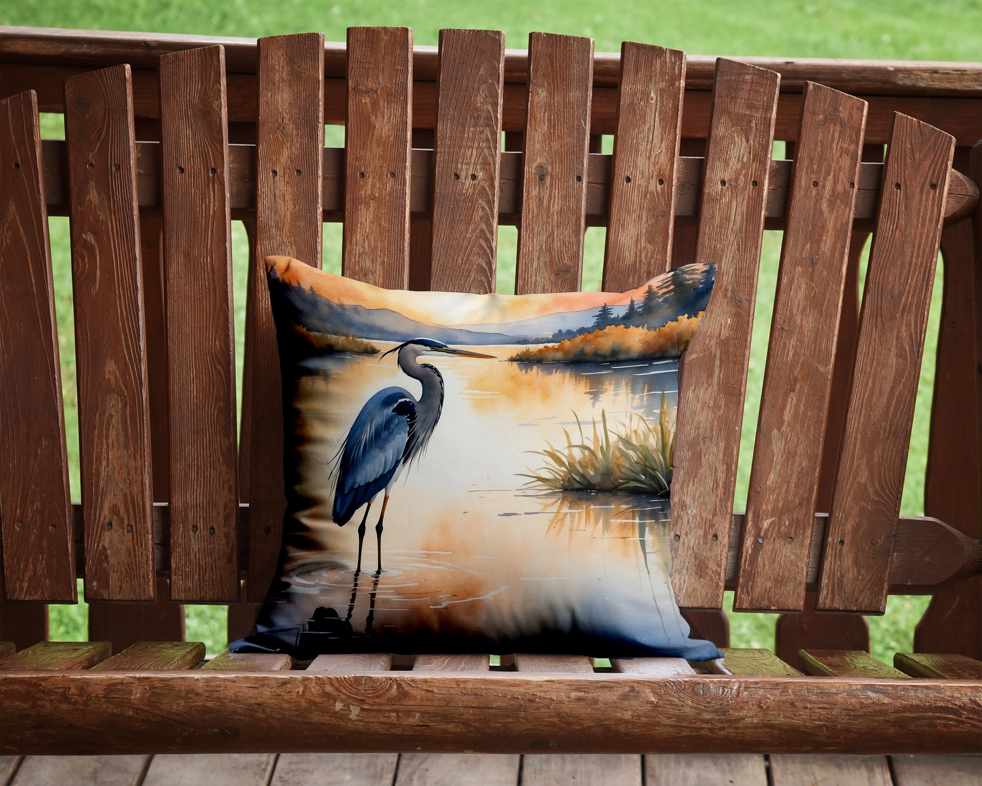 Buy this Blue Heron in the Golden Hour Throw Pillow