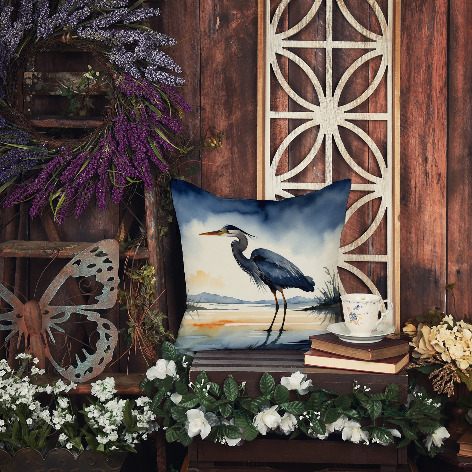 Buy this Blue Heron Barely Lit Sky Throw Pillow