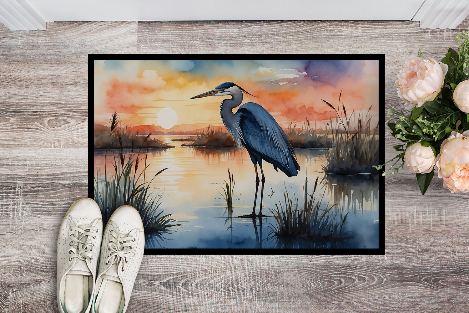 Buy this Blue Heron Setting Sun Doormat