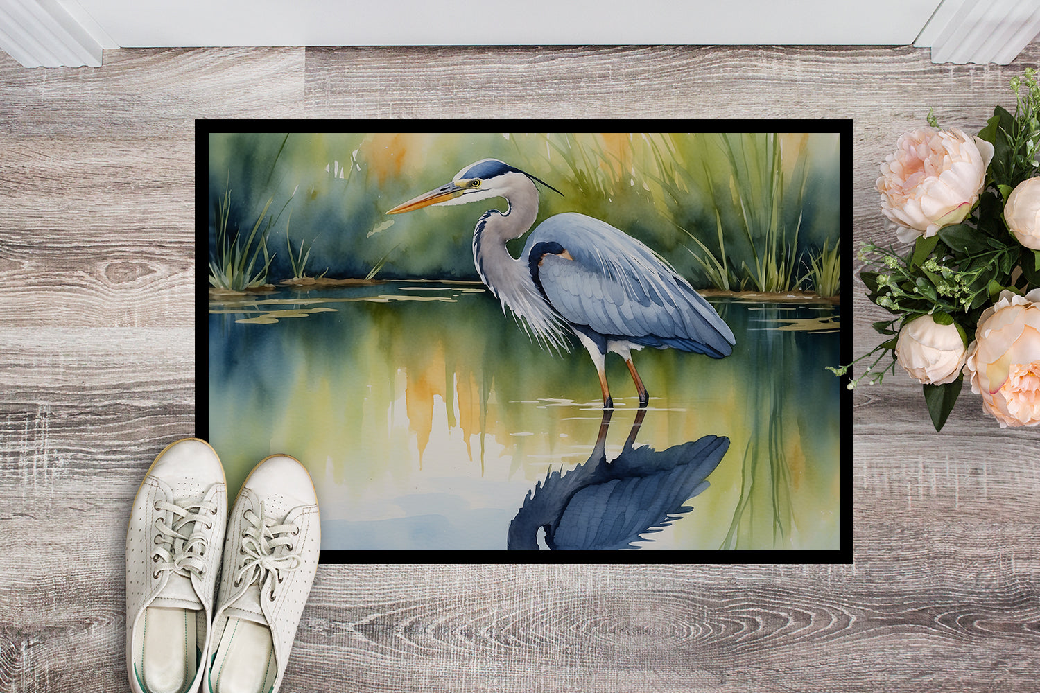 Buy this Blue Heron Stalking Prey Doormat