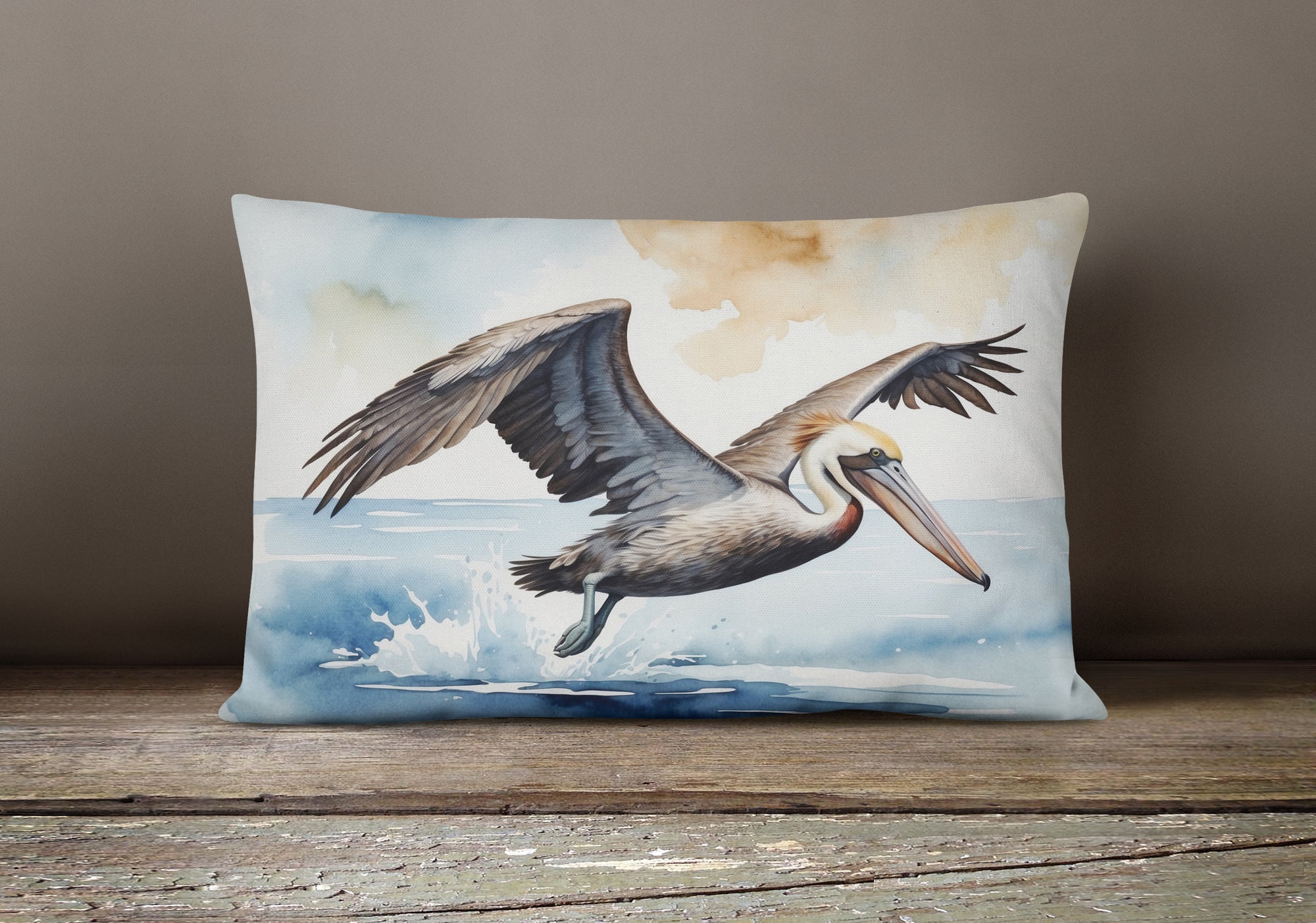 Pelican Diving Throw Pillow