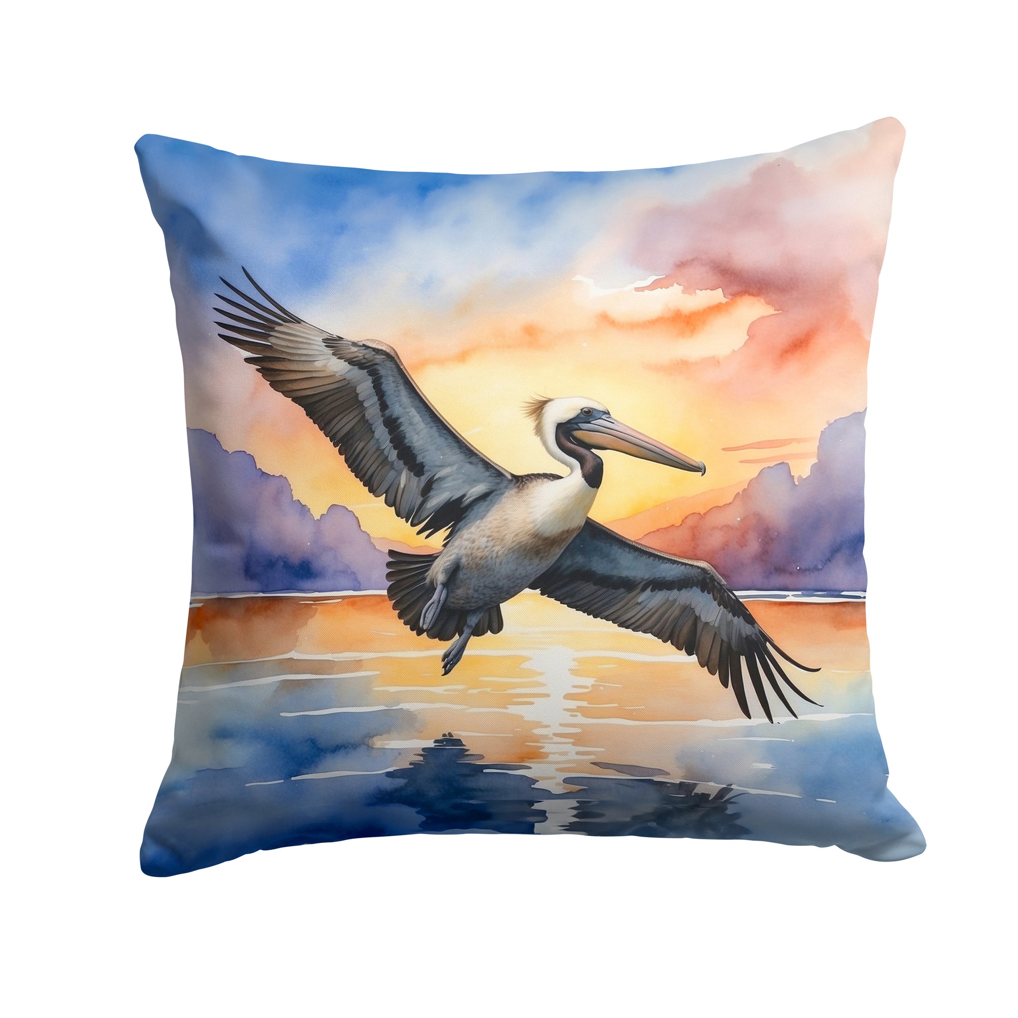 Buy this Pelican Fyling at Sunrise Throw Pillow