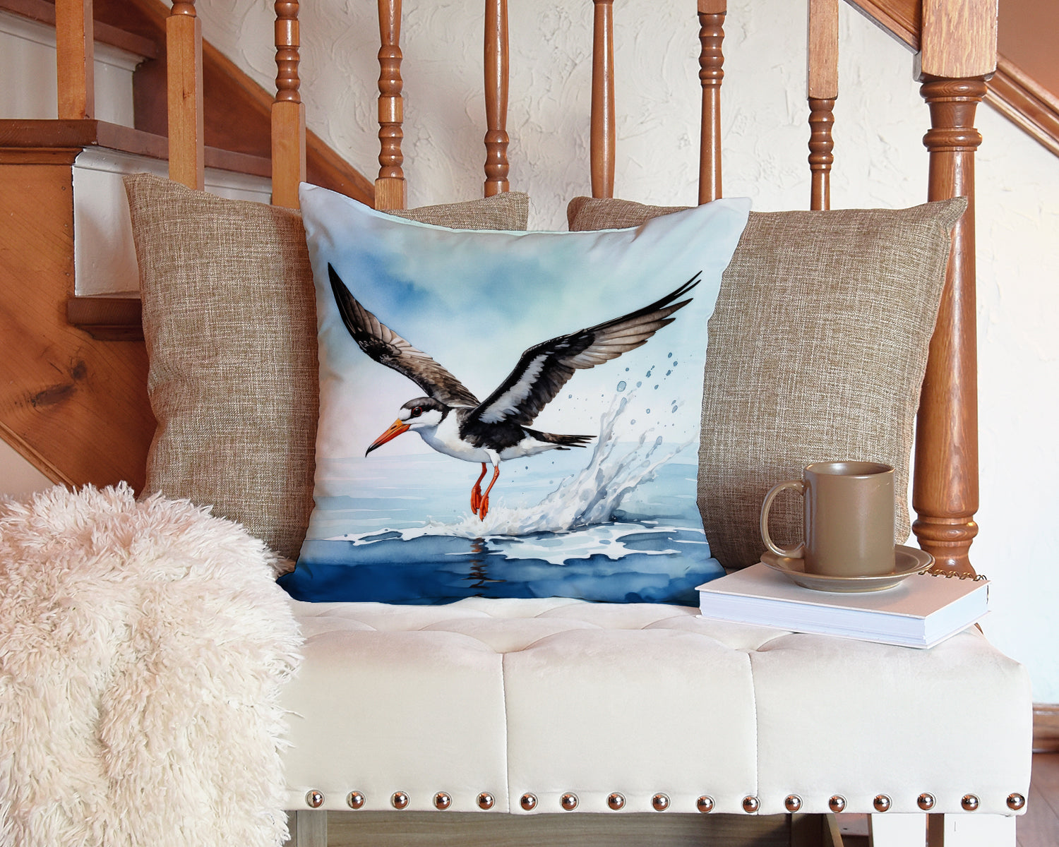 Black Skimmer Throw Pillow