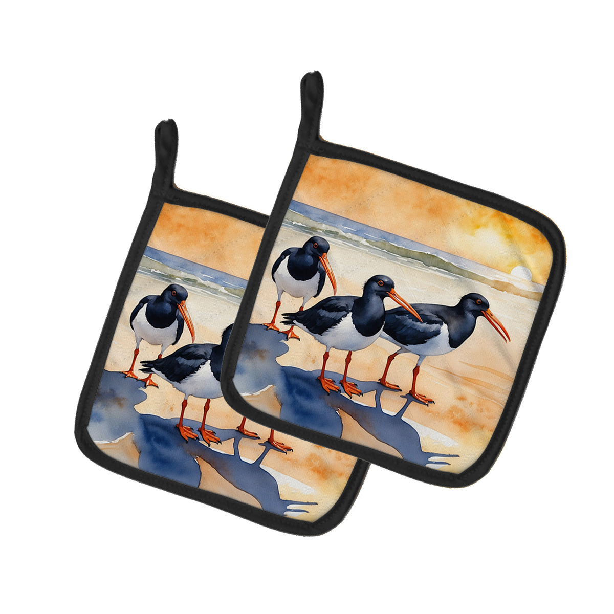 Buy this Oystercatchers Foraging Pair of Pot Holders