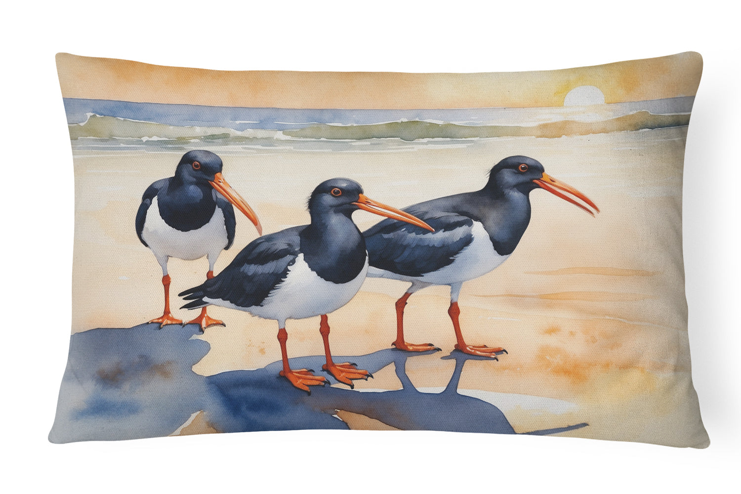 Buy this Oystercatchers Foraging Throw Pillow