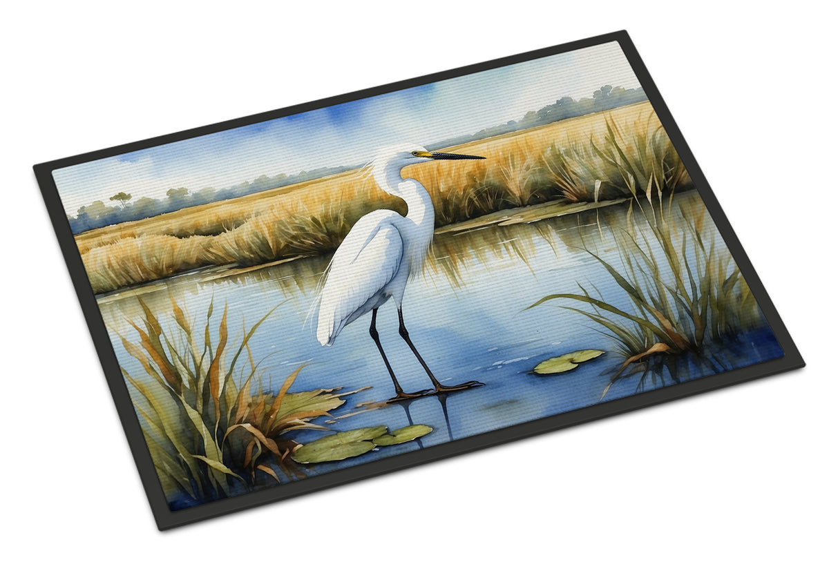 Buy this Snowy Egret in Coastal Marshes Doormat