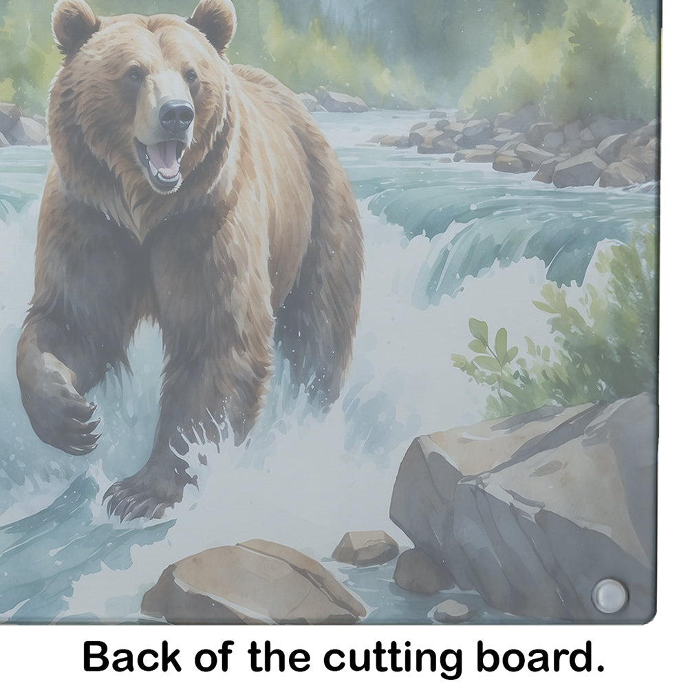 Alaskan Wilderness Grizzly Bear Glass Cutting Board