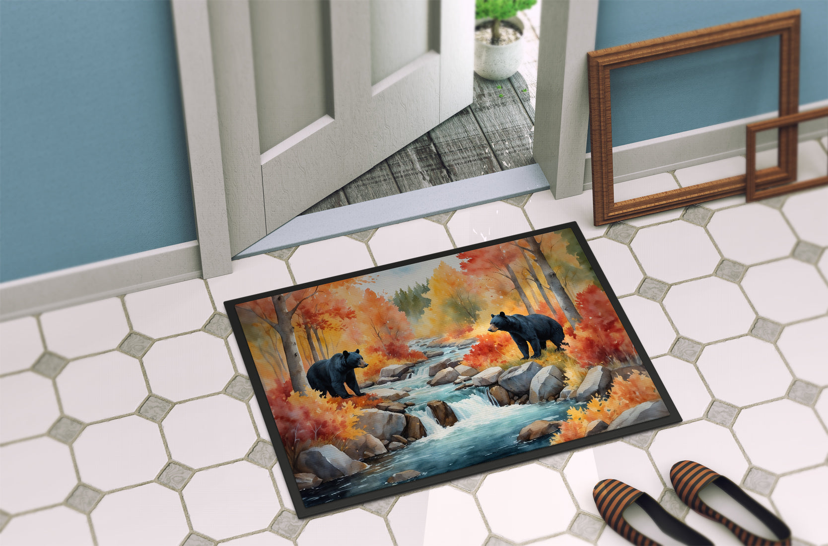 Bears Autumn in the Woods Doormat