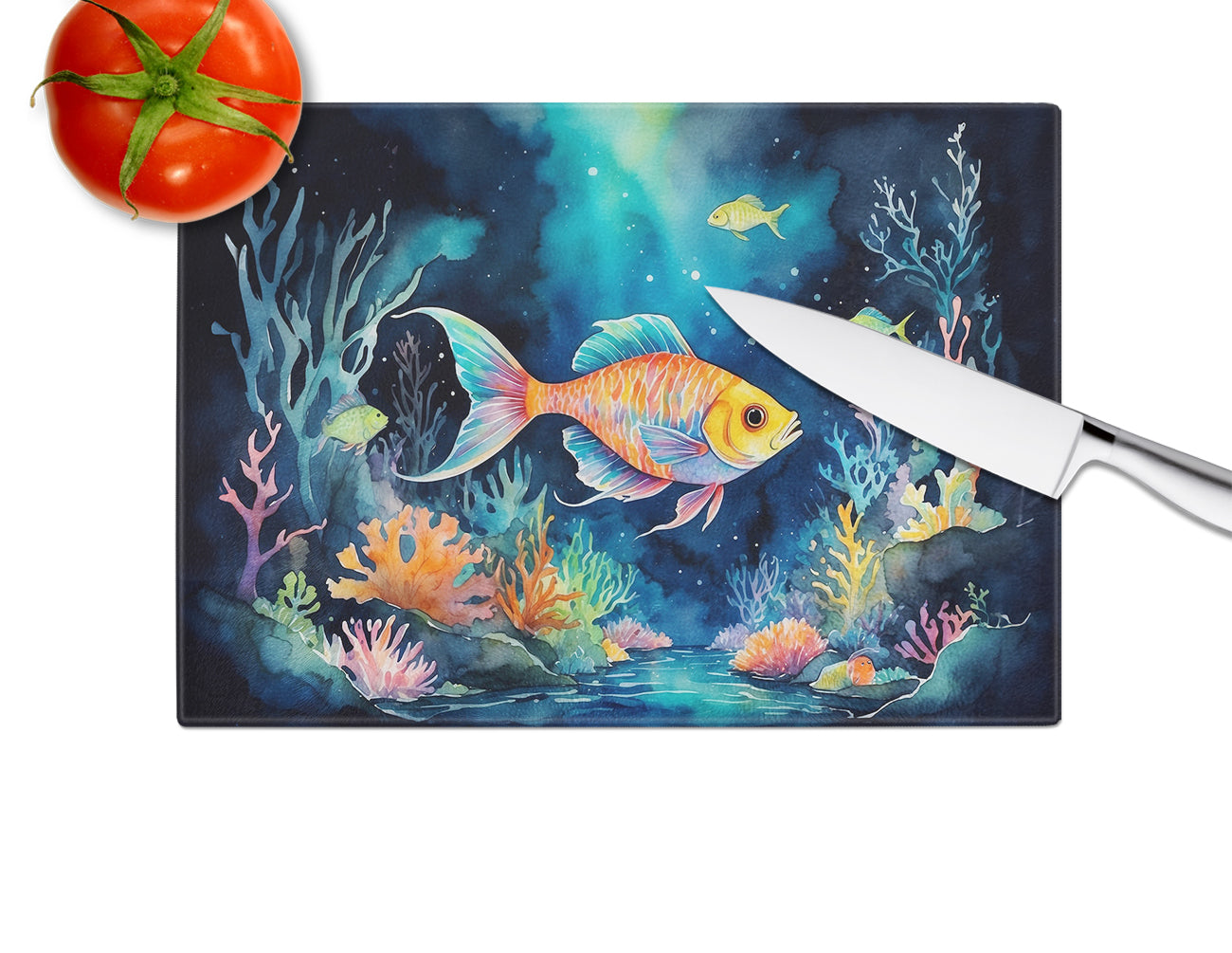 Bioluminescent Fish Glass Cutting Board