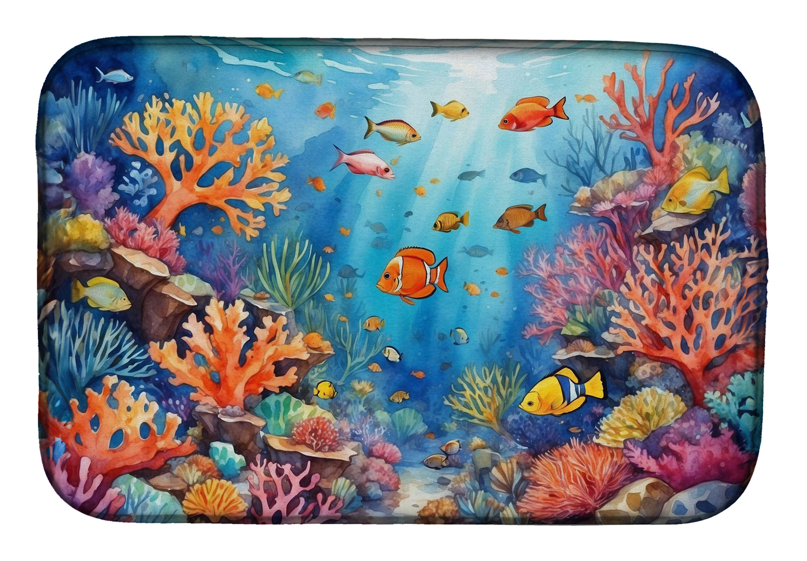 Buy this Coral and Fish Dish Drying Mat