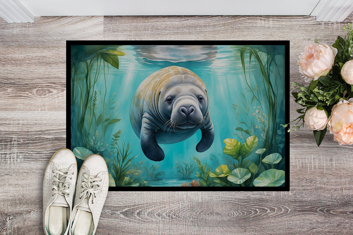 Buy this Manatee in a Crystal-Clear Spring Doormat