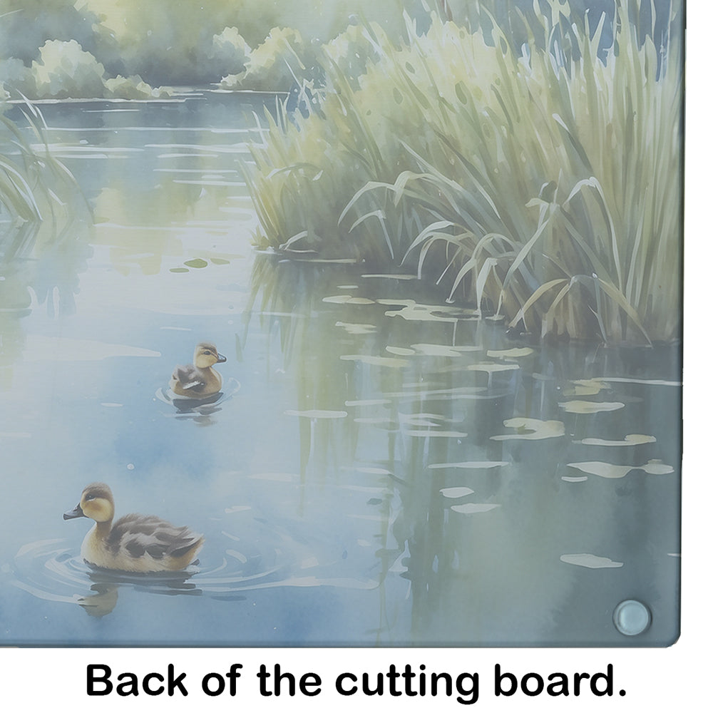 Ducks by the Pond Glass Cutting Board