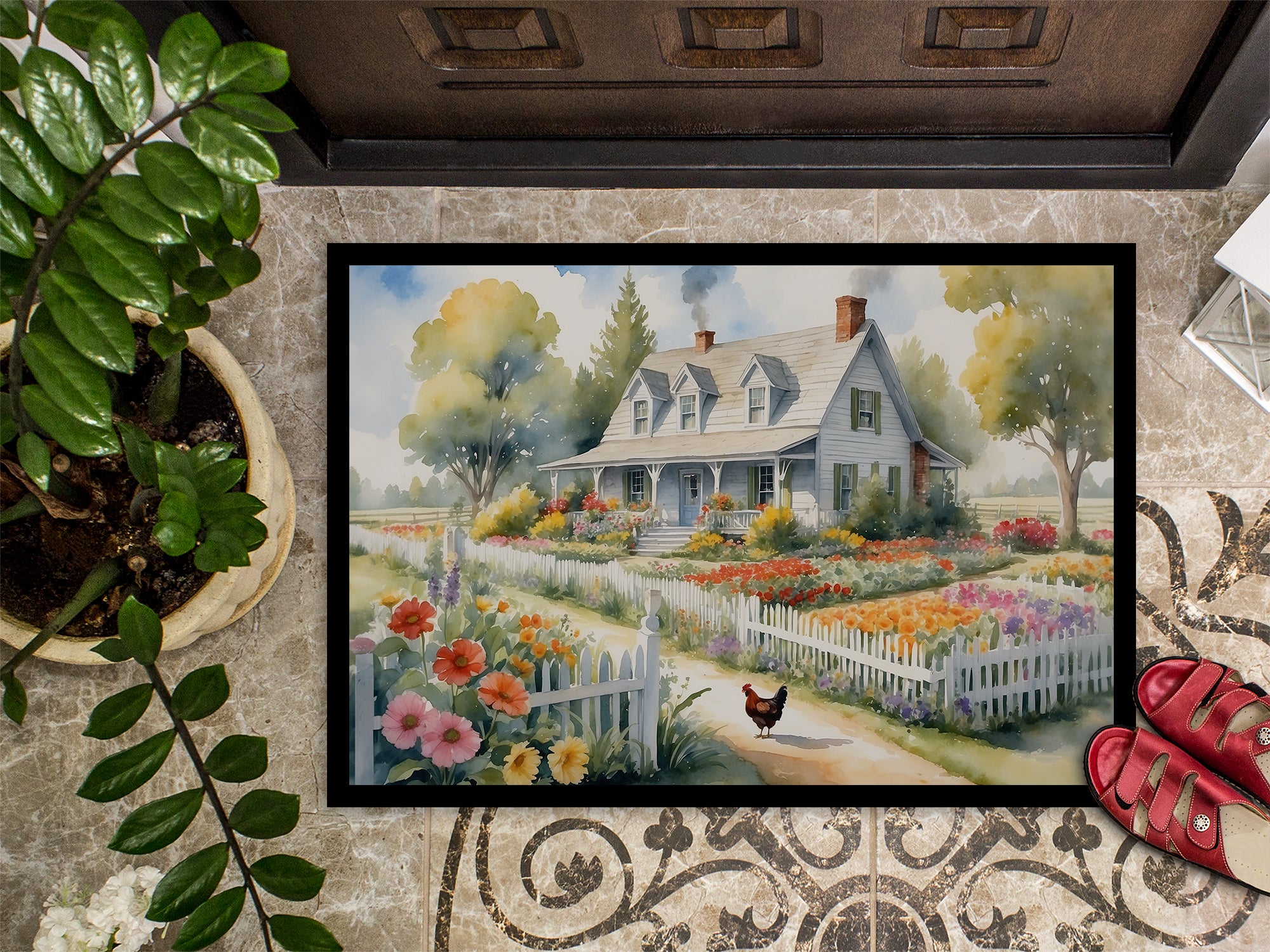 Chicken Farmhouse Garden Doormat