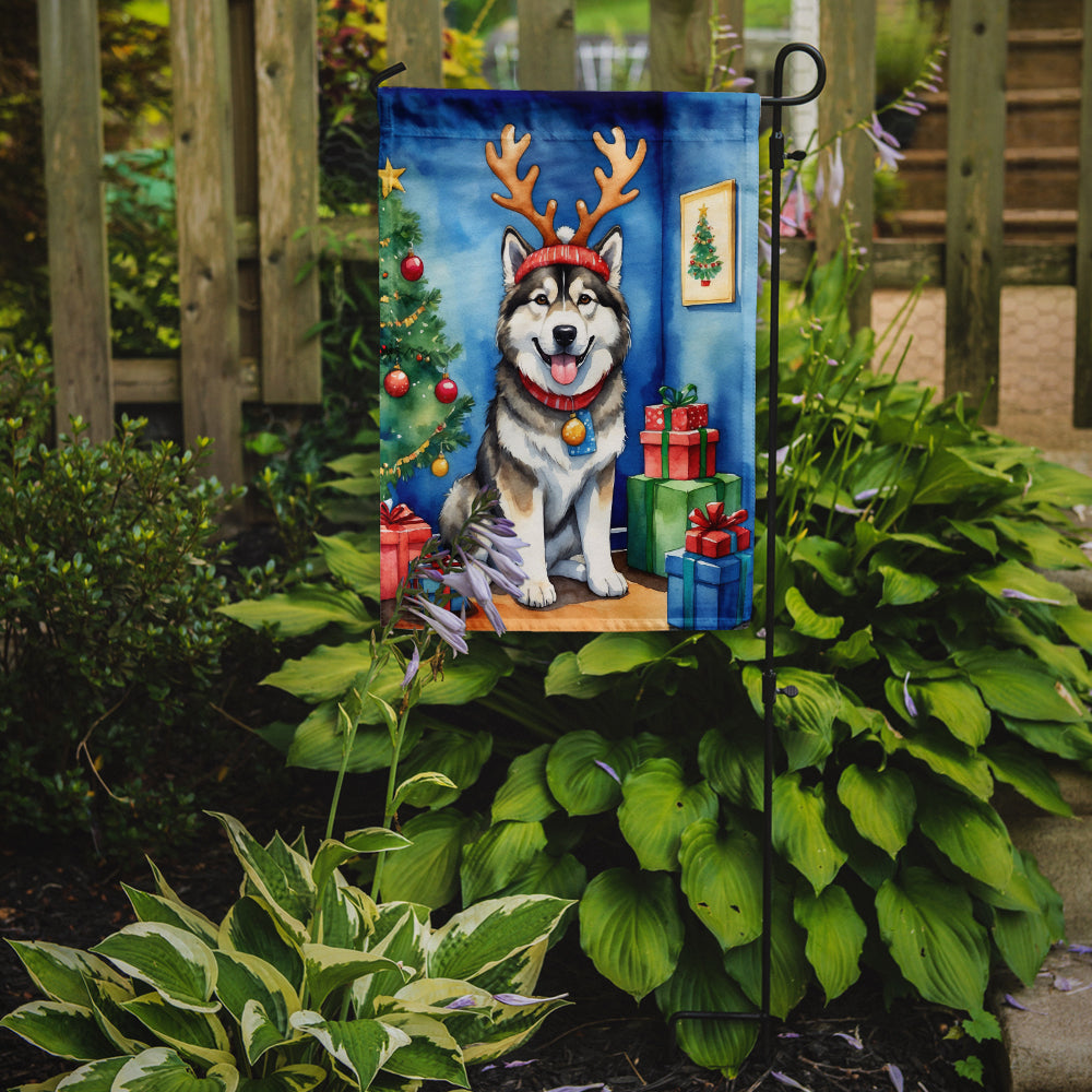 Buy this Alaskan Malamute Christmas Reindeer Garden Flag