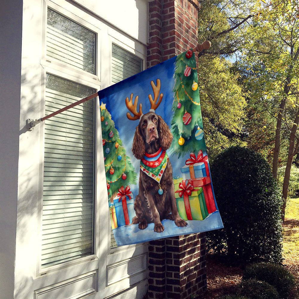 Buy this American Water Spaniel Christmas Reindeer House Flag