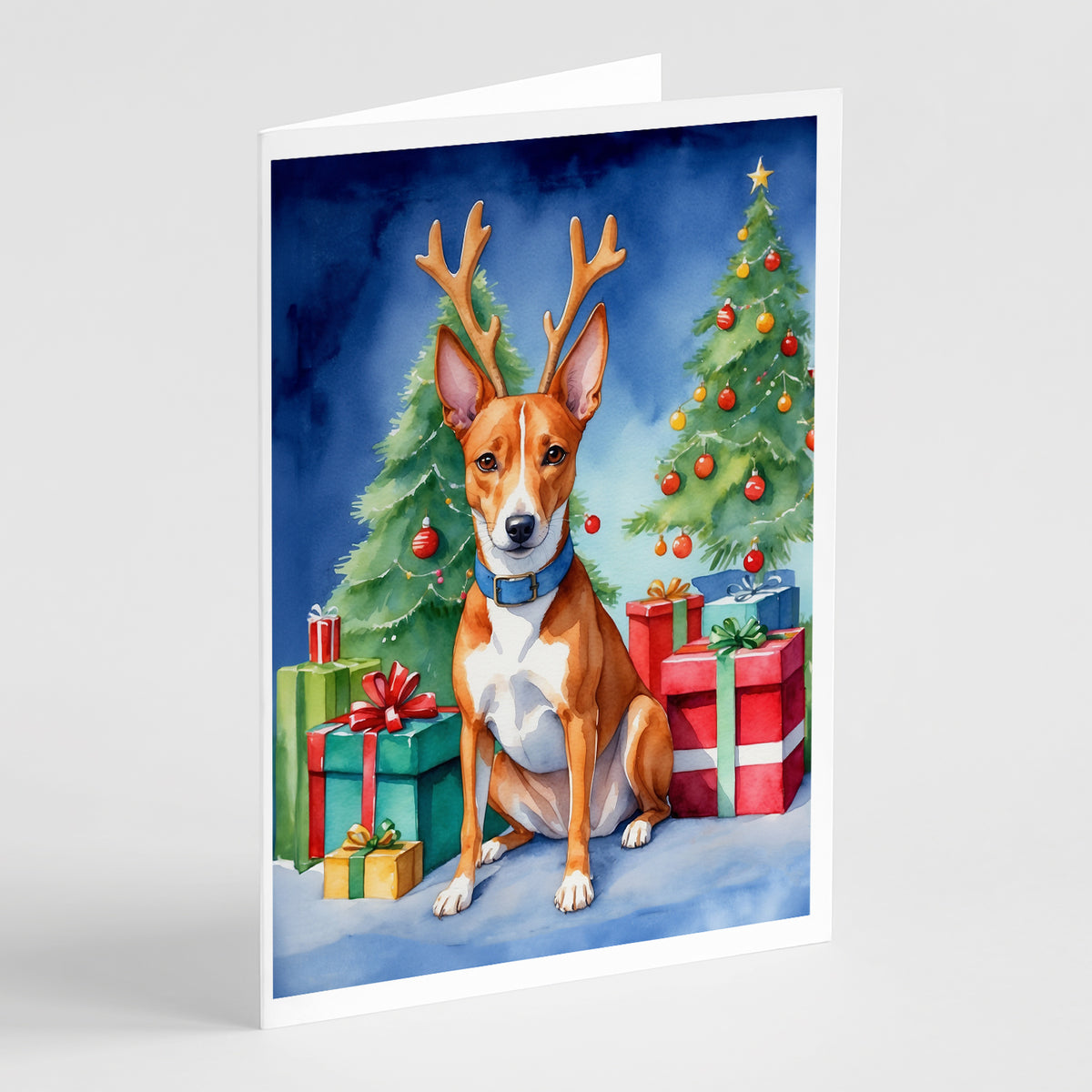 Buy this Basenji Christmas Reindeer Greeting Cards Pack of 8