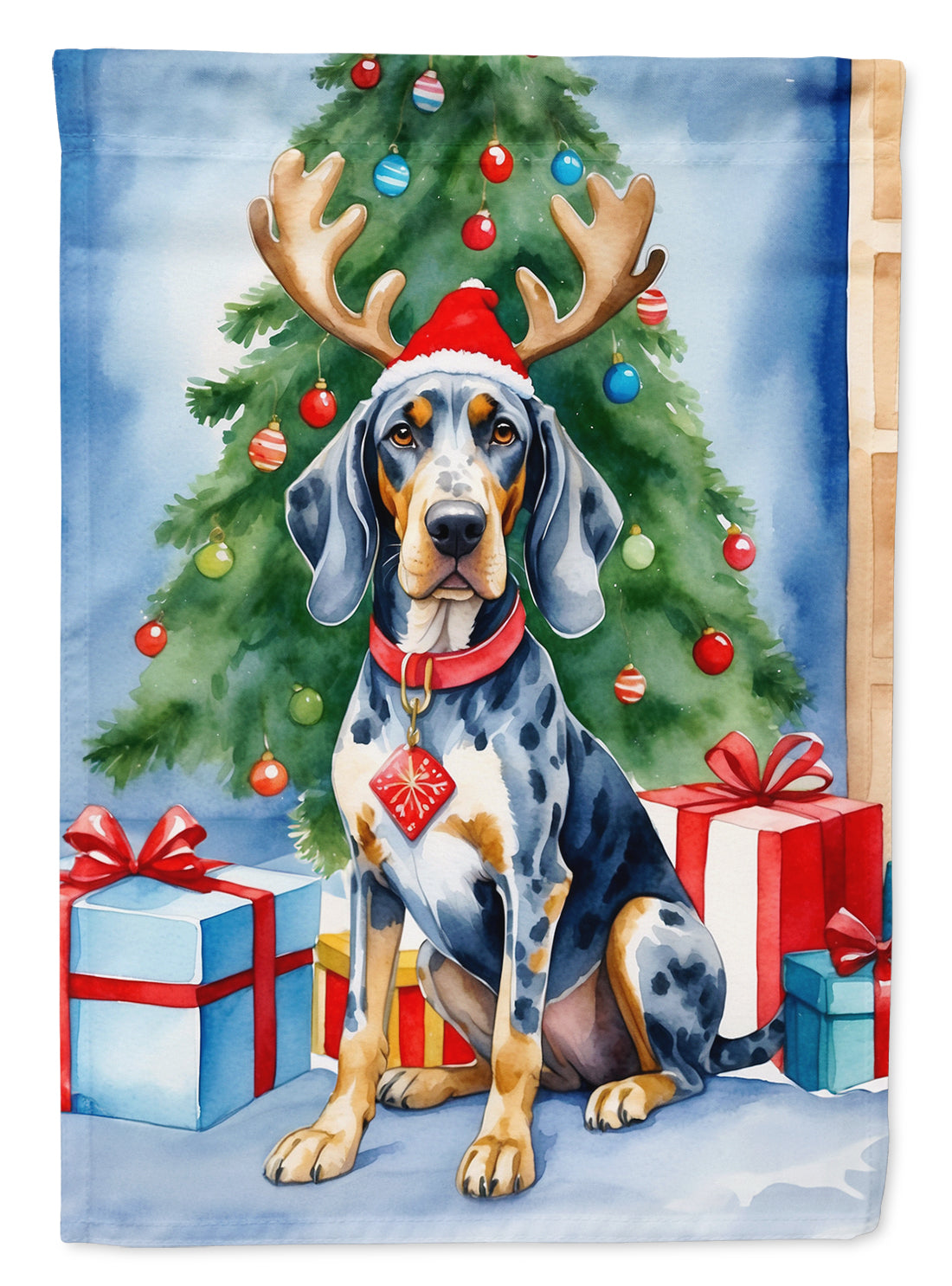 Buy this Bluetick Coonhound Christmas Reindeer Garden Flag