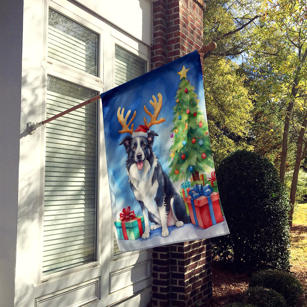 Buy this Border Collie Christmas Reindeer House Flag