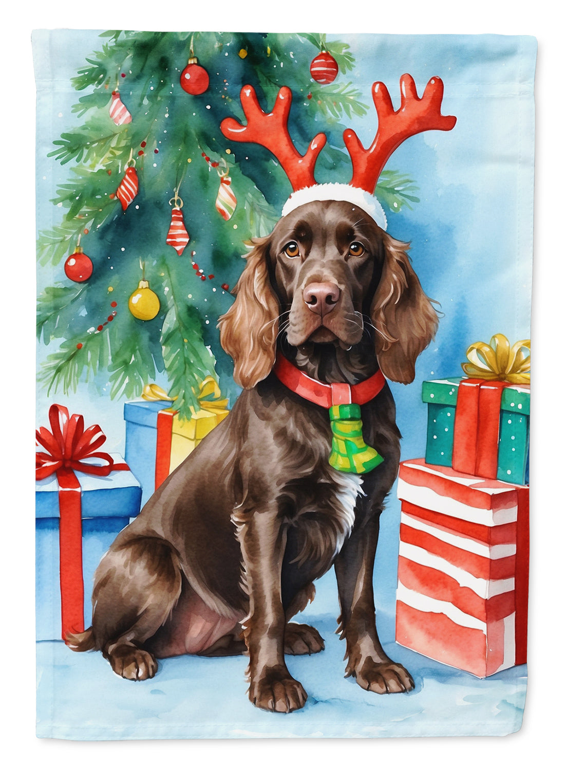 Buy this Boykin Spaniel Christmas Reindeer House Flag