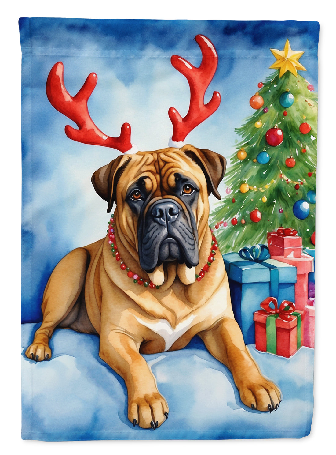 Buy this Bullmastiff Christmas Reindeer House Flag