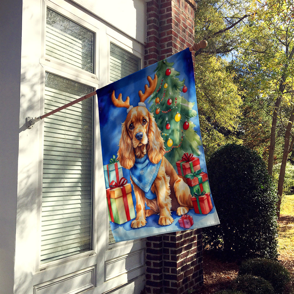 Buy this Cocker Spaniel Christmas Reindeer House Flag