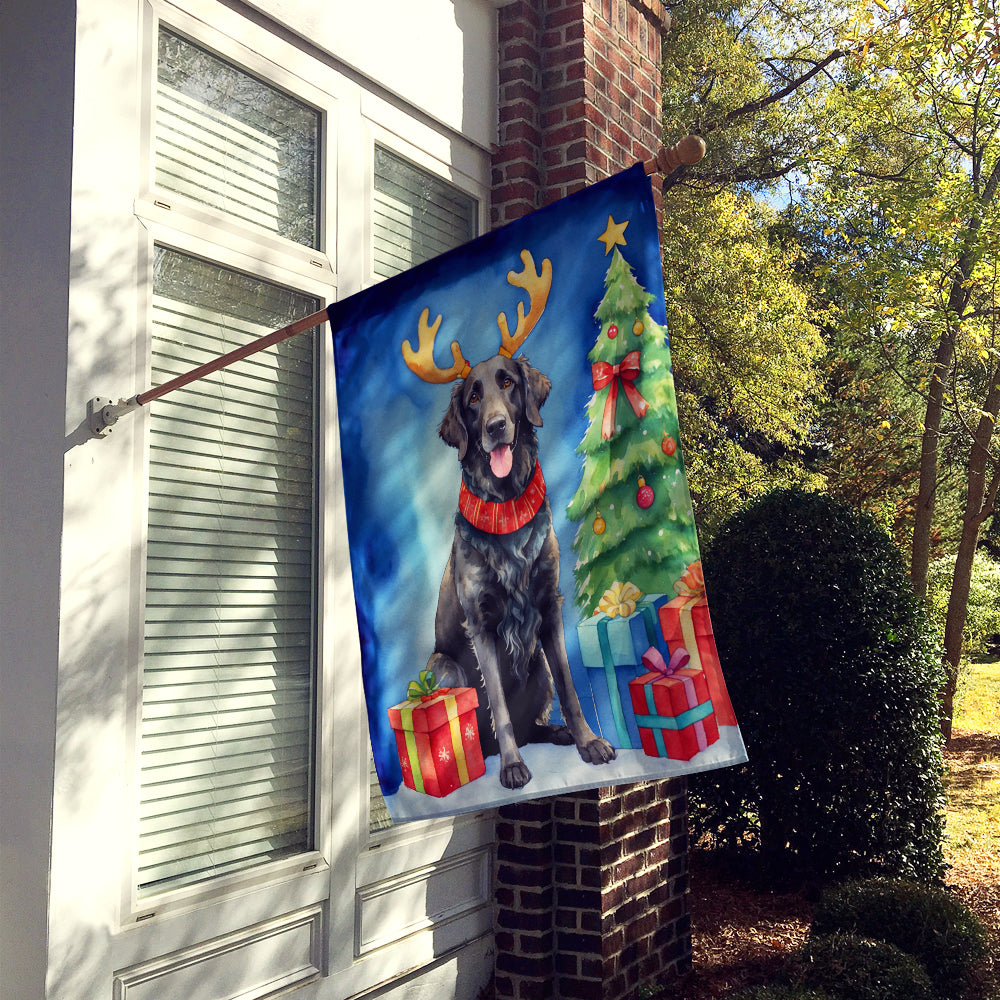 Buy this Curly-Coated Retriever Christmas Reindeer House Flag