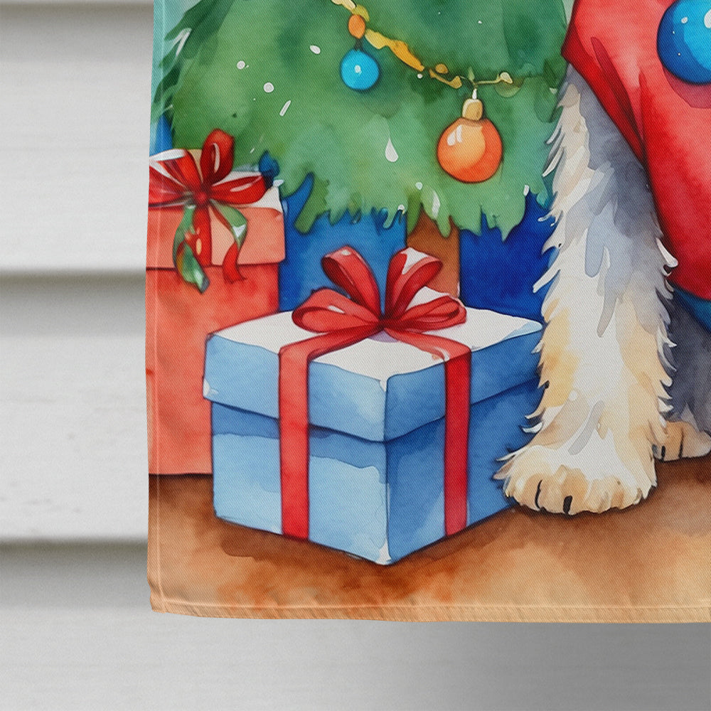 Dandie Dinmont Terrier Christmas Reindeer House Flag