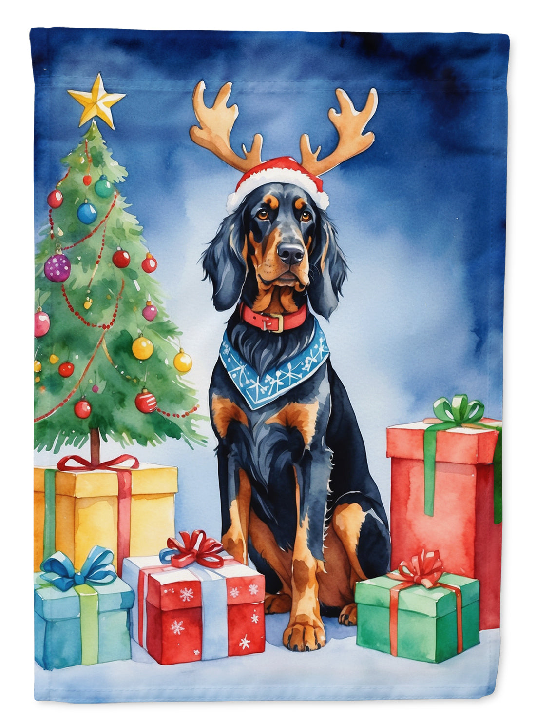 Buy this Gordon Setter Christmas Reindeer Garden Flag