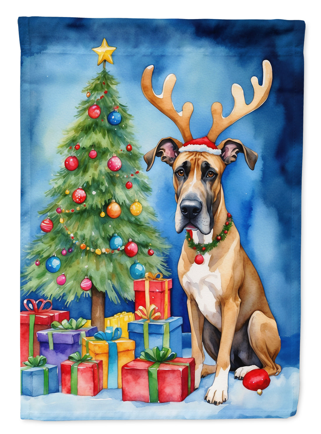 Buy this Great Dane Christmas Reindeer Garden Flag