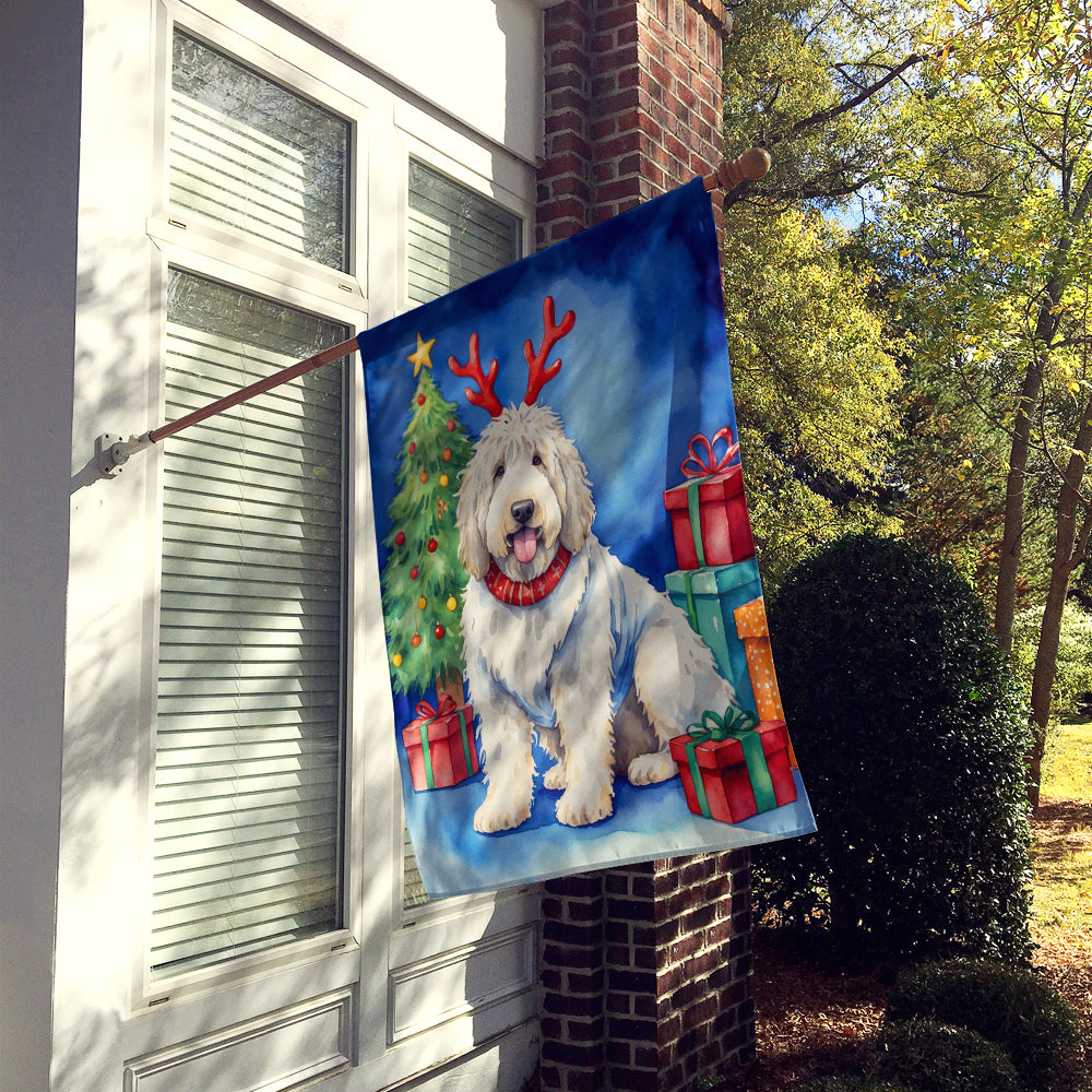 Buy this Komondor Christmas Reindeer House Flag